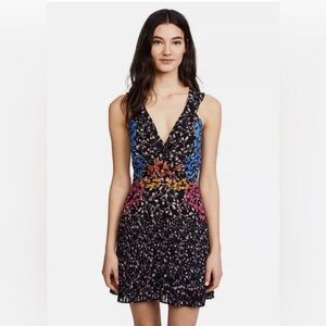 SALONI Amy Floral Print Silk Dress size 6